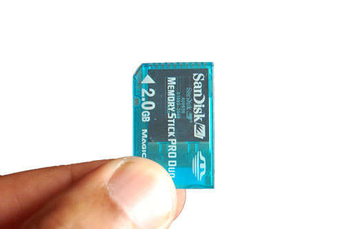 Sandisk Memory Card Pro Duo for Compact Digital Camera held