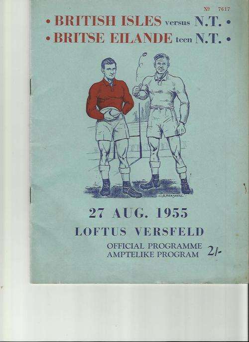 1955 Official Program for  Rugby game between British Isles and N.T