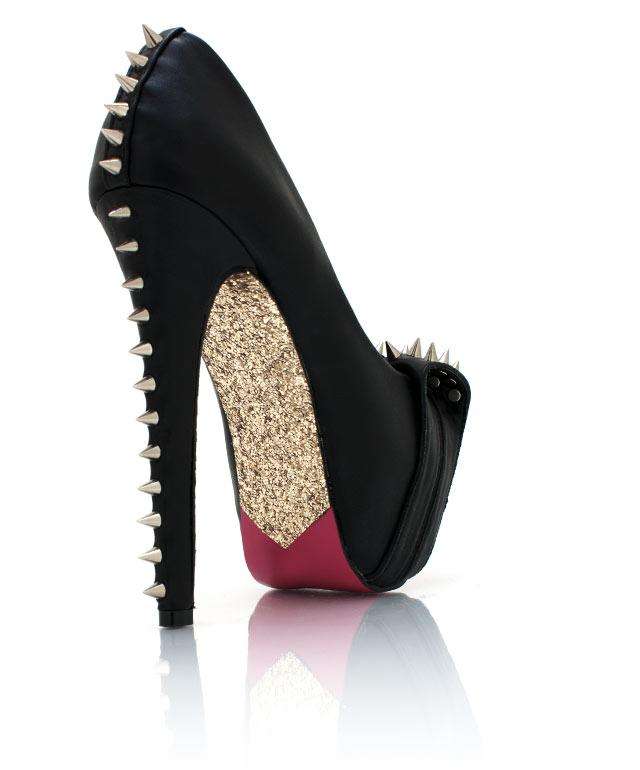 Spiked bow platforms, Black, Size 7 (SA/UK), ladies shoes, heels