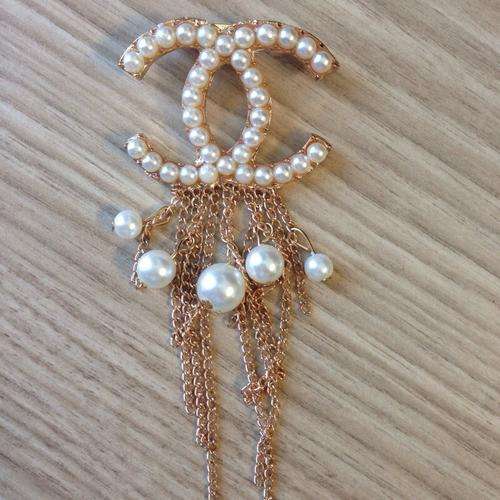 Chanel Inspired Brooch, Pearl Tassel Brooch, Brooch