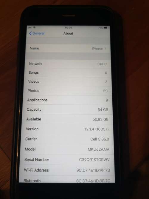 Apple iPhone 6S Plus 64 GB Space Grey (Very Good condition) + Leather Case (R1099)