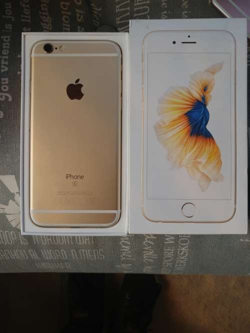 Apple iPhone 6S 16GB Gold (Good condition but small crack on top right - box + charging cable incl)