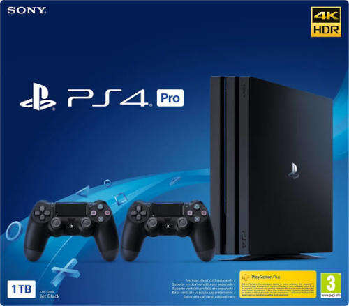 Sony PlayStation 4 PS4 PRO 1TB with 2 controllers & game (Very good condition)