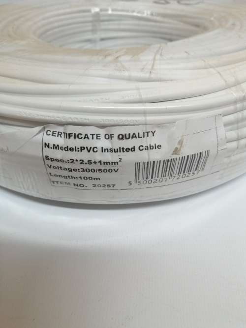 Electrical Flat Twin and earth wire 100m roll (BlackandRed x 1.5mm ) ( CCA wire) PVC Isolated