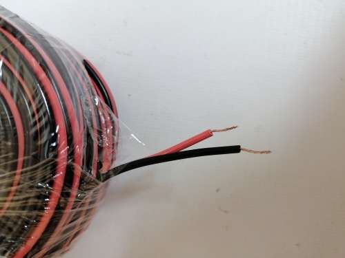 Speaker cable twin flex (100M) Red/ Black ripcord