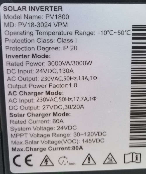 Hybrid Inverter 3KVA 3000W 24V with MPPT solar charger( support AGM/GEL/Lithium batteries)