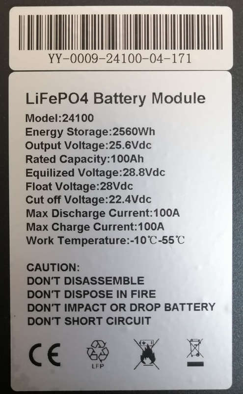 24V Lithium-Ion battery pack 2.56KW with LifePO4 battery management