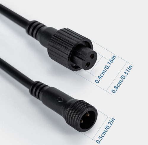 Extension Cable for Solar Light 9.8ft (3m) 2-Pin Plug Extension Cable Wire pack of 2