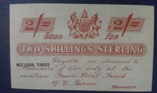 POW - 2 SHILLING STERLING - UNC