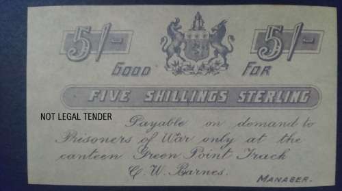 POW - 5 SHILLING STERLING - UNC