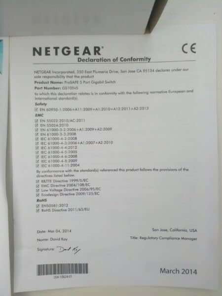 NETGEAR PROSAFE GS105
