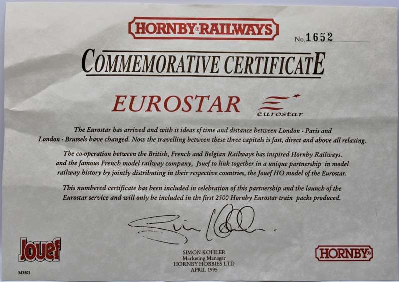 Hornby Limited Edition Eurostar Class 373 Powered Train Set - HO scale 12V