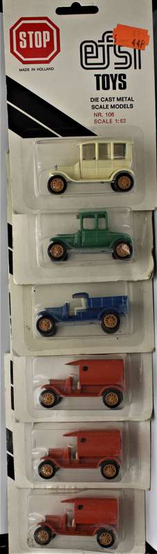 EFSI - 6x 1:62 T-Ford 1919 - Made in Holland, No.101, 3x 104, 105, 106