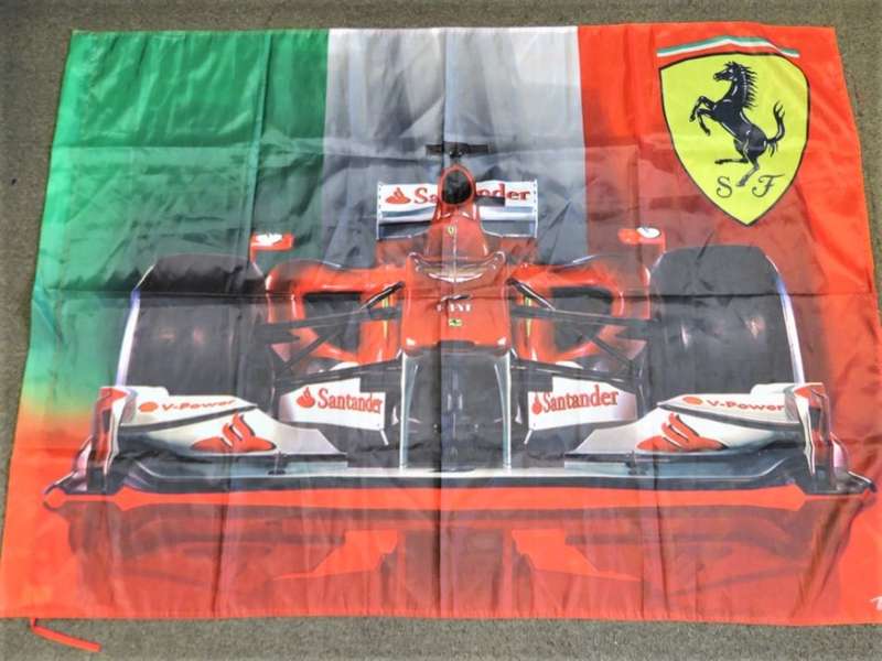 FERRARI - THREE BIG FLAGS 1.4m x1m - 2x Official Licensed Ferrari Flags Plus Italian Flag