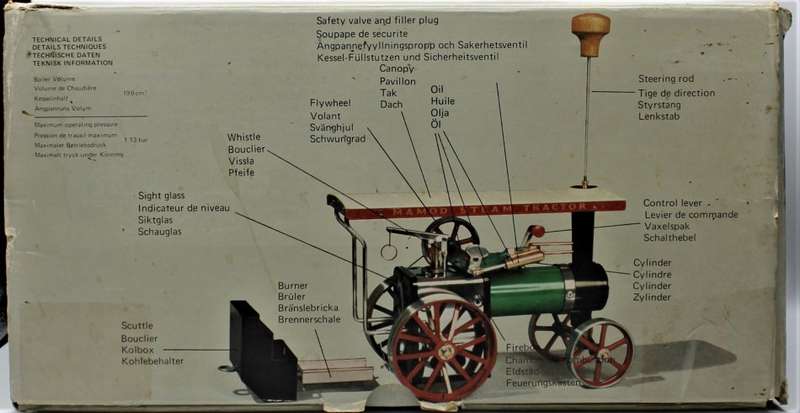 MAMOD - TE1A Working Tractor Steam Engine - Un-fired in Box