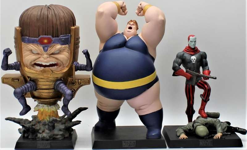 Marvel Eaglemoss Figurines - 3x Lead Cast Figures - Blob, The Destroyer & M.O.D.O.K.