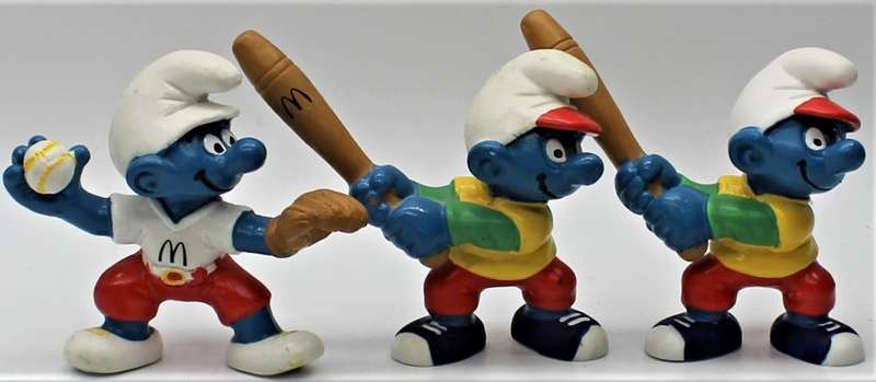 46x McDonalds Smurfs Plus 3x Houses incl 3x SCARCE Happy Meal Smurfs