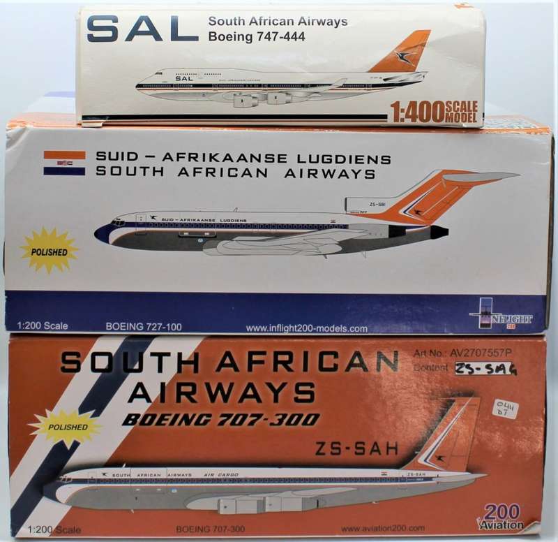 Limited Edition "Old" SAA / SAL Boeings 707-300,727-100, 747-244 + Bonus Airbus A340-600