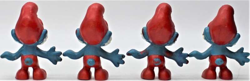 Smurfs - 20001 - 21x Papa Smurfs Including RARE "1965 Blue PVC "Primal Papa Smurf" - Unpainted Tail!