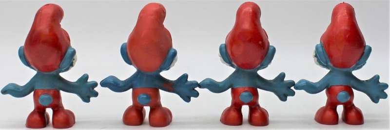 Smurfs - 20001 - 21x Papa Smurfs Including RARE "1965 Blue PVC "Primal Papa Smurf" - Unpainted Tail!