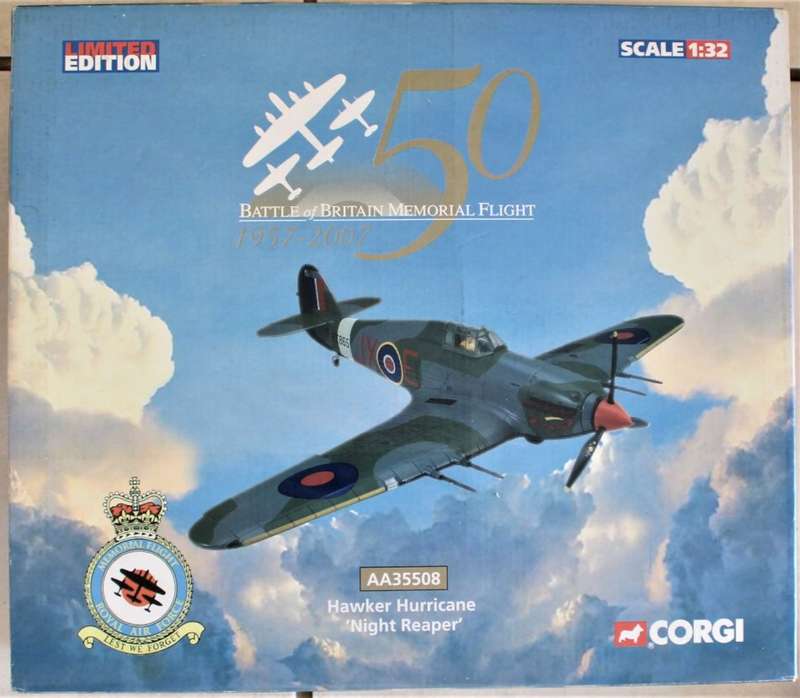 Corgi - Limited Edition 1:32 Hawker Hurricane "Night Reaper" - Battle of Britain Memorial Flight