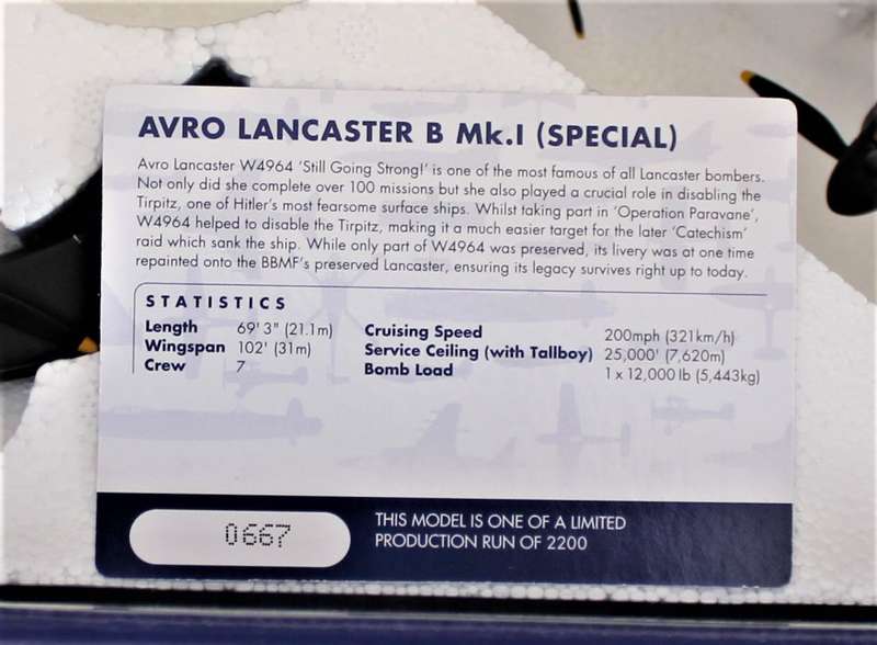 Corgi - Limited Edition 1:72 Avro Lancaster B Mk.1 (Special) 9 SQN RAF - 43cm Wingspan!!