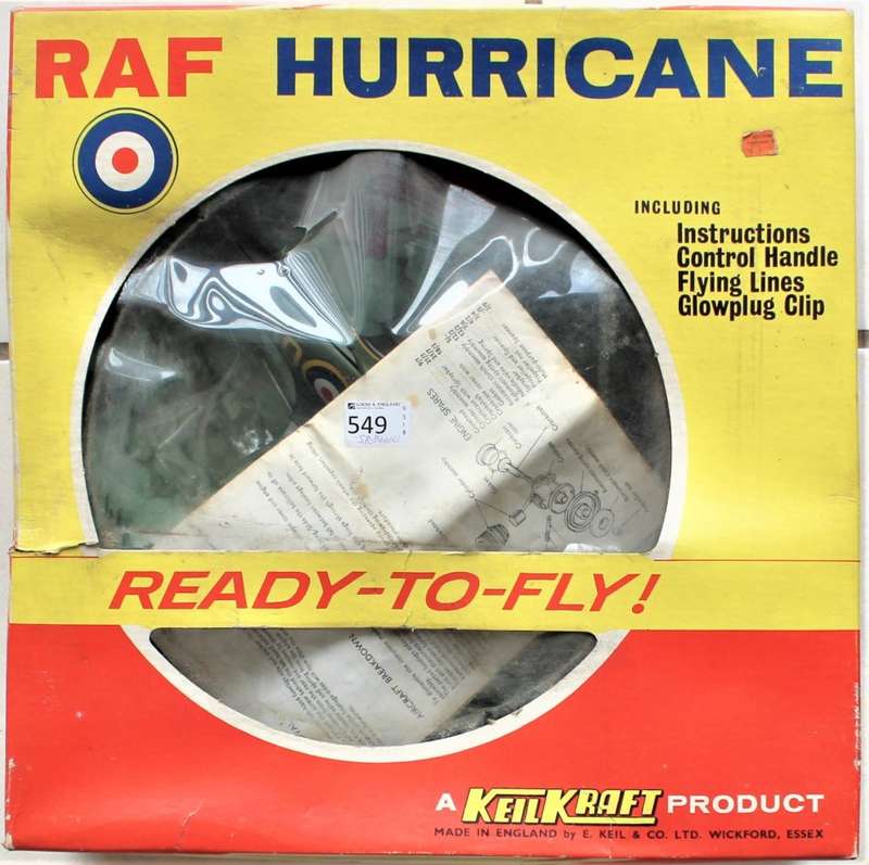 Keil Kraft - RARE! Boxed RAF Hurricane - Ready-To-Fly Glowplug Engine Aeroplane - 1970's