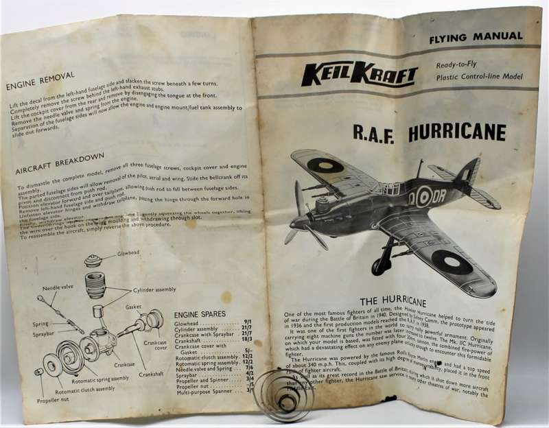Keil Kraft - RARE! Boxed RAF Hurricane - Ready-To-Fly Glowplug Engine Aeroplane - 1970's