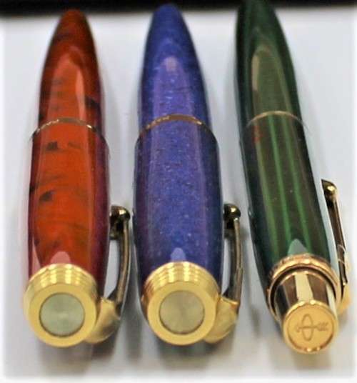 Parker - 3x Scarce! Vintage Ballpoint Pens - 2x Parker 180 & 1x Parker 75 Classic Malachite Green