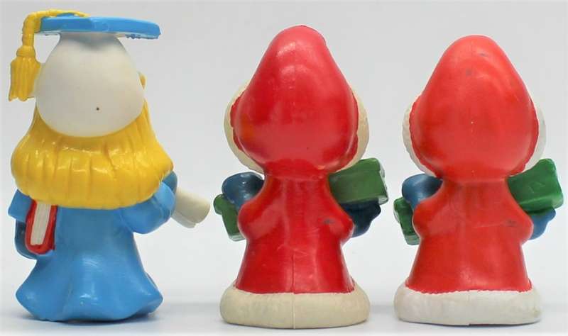 20151 & 20153 - 1x Graduation Smurfette & 2x Santa Smurfettes - Hand-Painted Originals