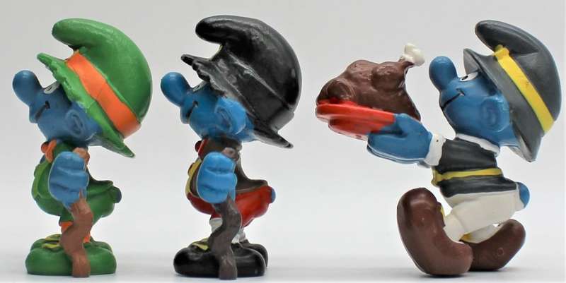 20176 & 20177 - 2x St.Patricks / Good Luck & 1x Thanksgiving Smurfs - Hand-Painted Originals