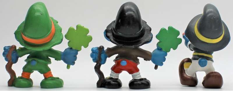 20176 & 20177 - 2x St.Patricks / Good Luck & 1x Thanksgiving Smurfs - Hand-Painted Originals