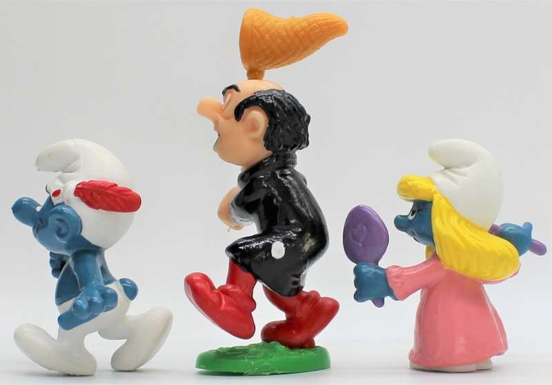 20178, 20181 & 20182 - 1x Tracker Smurf, 1x Gargamel with Net & 1x Vanity Smurfette - Originals