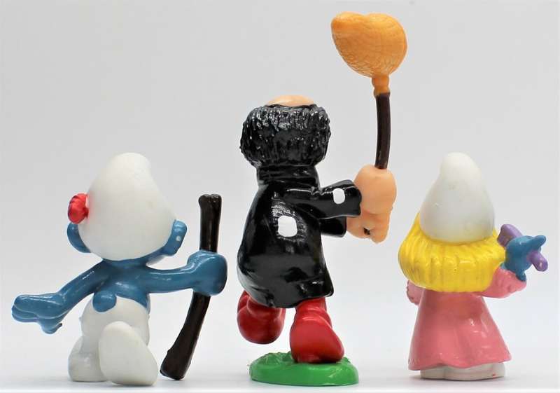 20178, 20181 & 20182 - 1x Tracker Smurf, 1x Gargamel with Net & 1x Vanity Smurfette - Originals