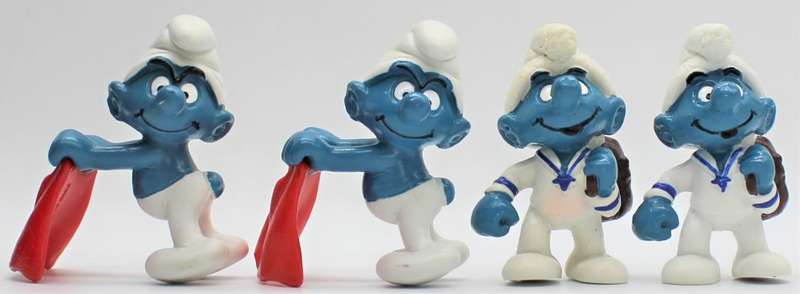 20184 & 20185 - 2x Bullfighter & 2x Sailor Smurfs - Hand-Painted Originals