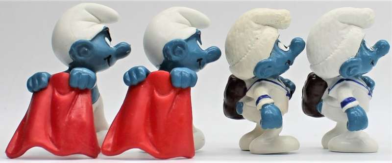 20184 & 20185 - 2x Bullfighter & 2x Sailor Smurfs - Hand-Painted Originals