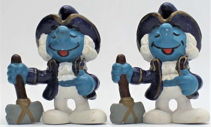 20505 - 2x Different George Washington Smurfs - High Value!!! - Hand-Painted Originals