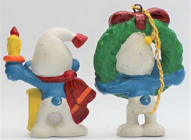 51905 & 51906 - Christmas Carols & Wreath Smurfs - High Value!! - Hand-Painted Originals