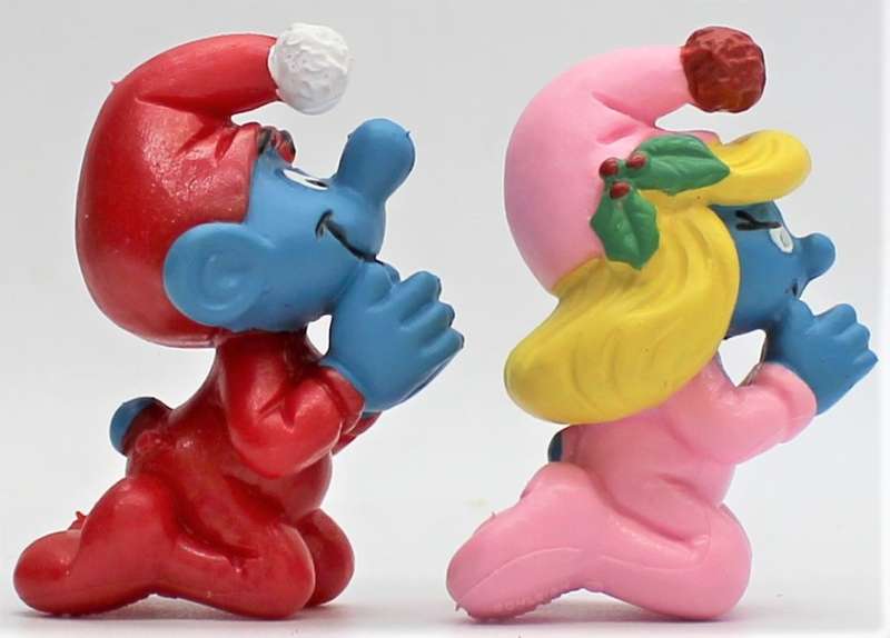 20910 & 20911 - Rare Praying Smurf & Smurfette - High Value Smurfs - Hand Painted Originals