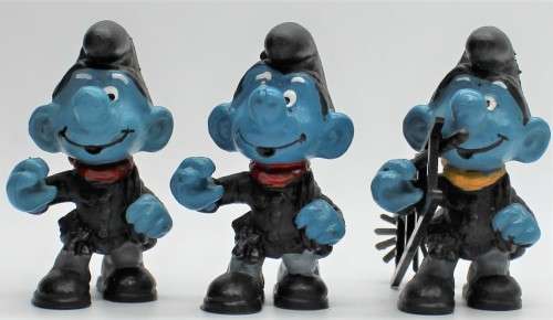 40202 - 3x Cimney Sweep SuperSmurfs - Hand-Painted Originals