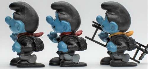 40202 - 3x Cimney Sweep SuperSmurfs - Hand-Painted Originals