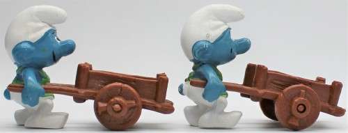 40206 - 2x Gardener SuperSmurfs - Hand-Painted Originals - Unboxed
