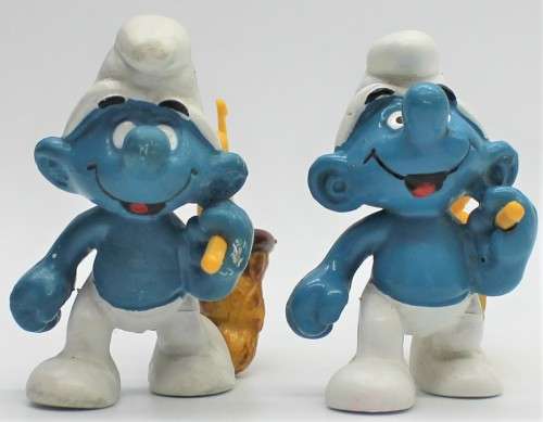 40209 - 2x Butterfly Catcher SuperSmurfs - Unboxed - Hand-Painted Originals