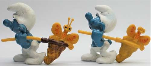 40209 - 2x Butterfly Catcher SuperSmurfs - Unboxed - Hand-Painted Originals
