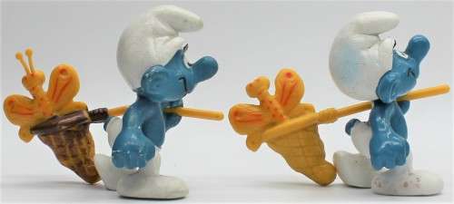 40209 - 2x Butterfly Catcher SuperSmurfs - Unboxed - Hand-Painted Originals