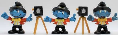 40217 - 3x Different Photographer SuperSmurfs - Unboxed Incomplete - Hand-Painted Originals