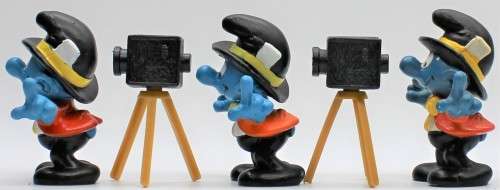 40217 - 3x Different Photographer SuperSmurfs - Unboxed Incomplete - Hand-Painted Originals
