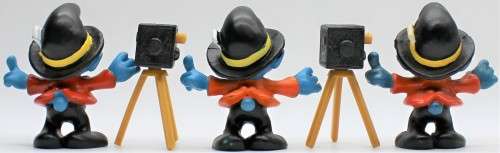 40217 - 3x Different Photographer SuperSmurfs - Unboxed Incomplete - Hand-Painted Originals