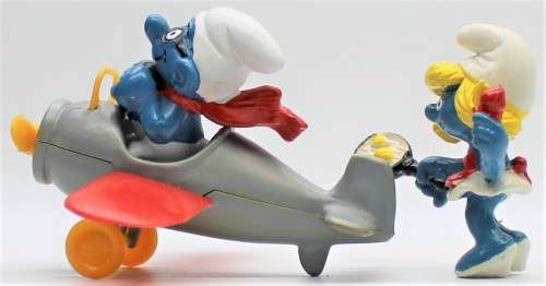 40222 and 40238 - 1x Aeroplane and 1x Kitchen SuperSmurfs - Unboxed - Hand-Painted Originals