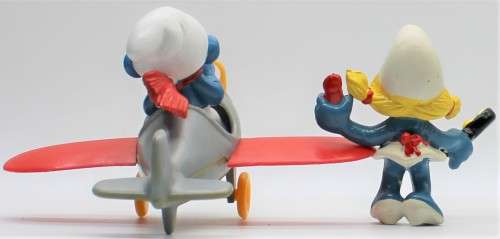 40222 and 40238 - 1x Aeroplane and 1x Kitchen SuperSmurfs - Unboxed - Hand-Painted Originals